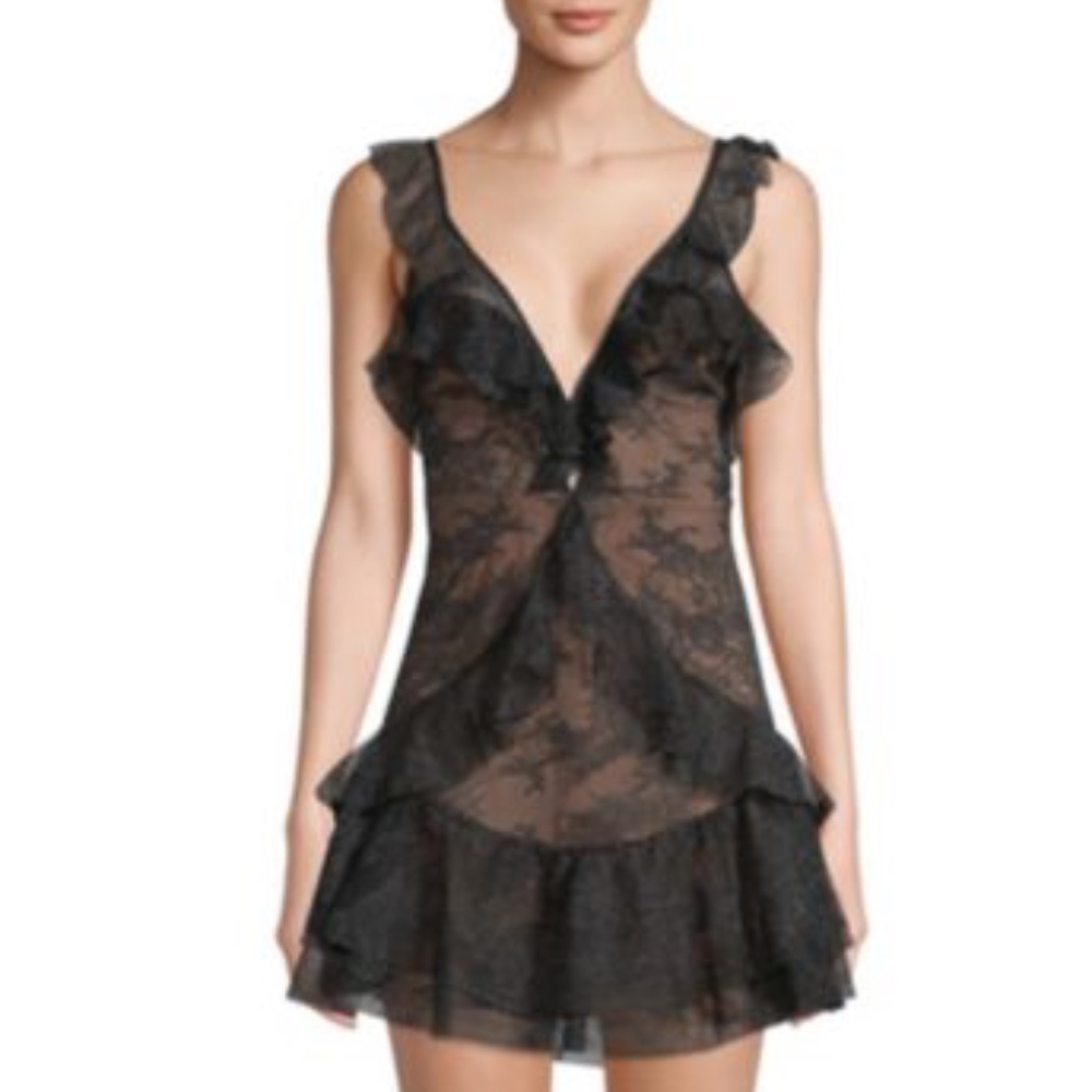 For Love & Lemons Poppy Lace Mini Dress